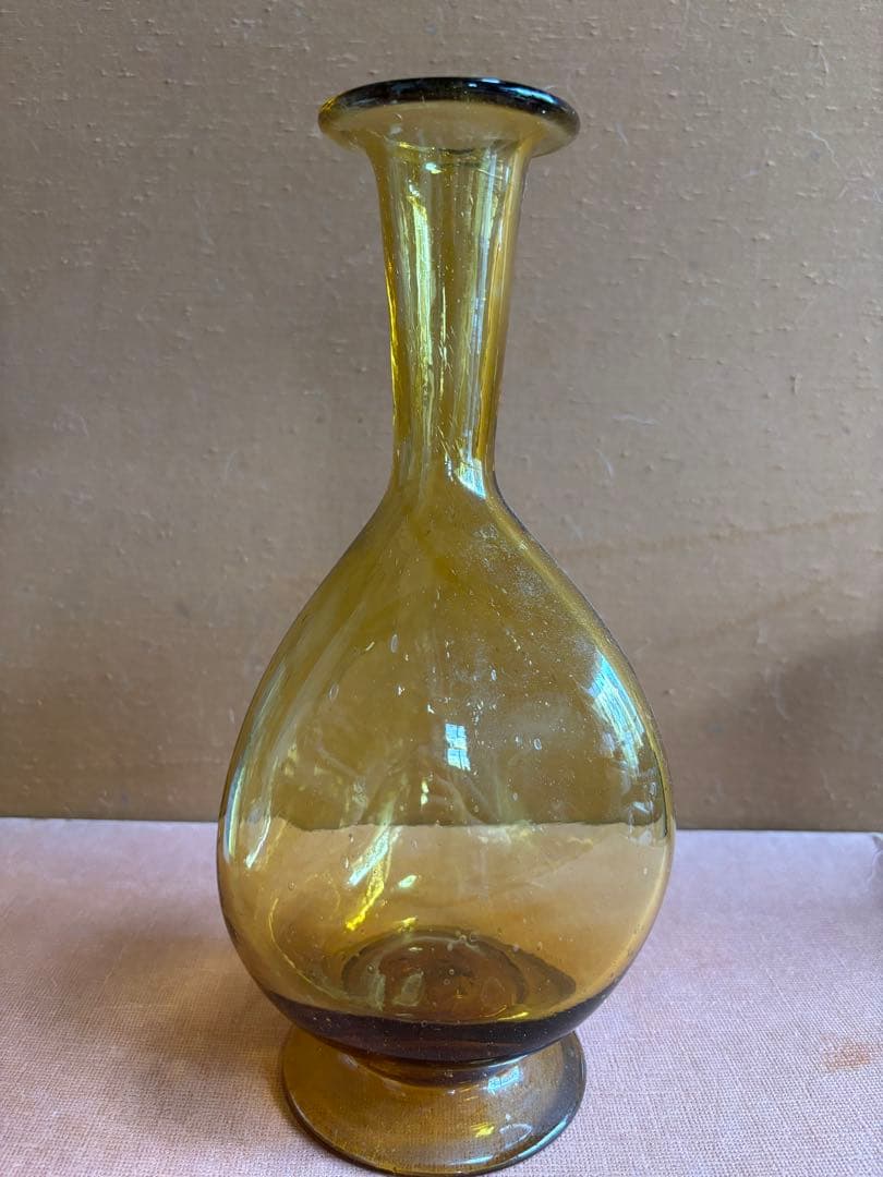 小谷眞三作倉敷ガラス飴釉足付デキャンタ　 検栄次