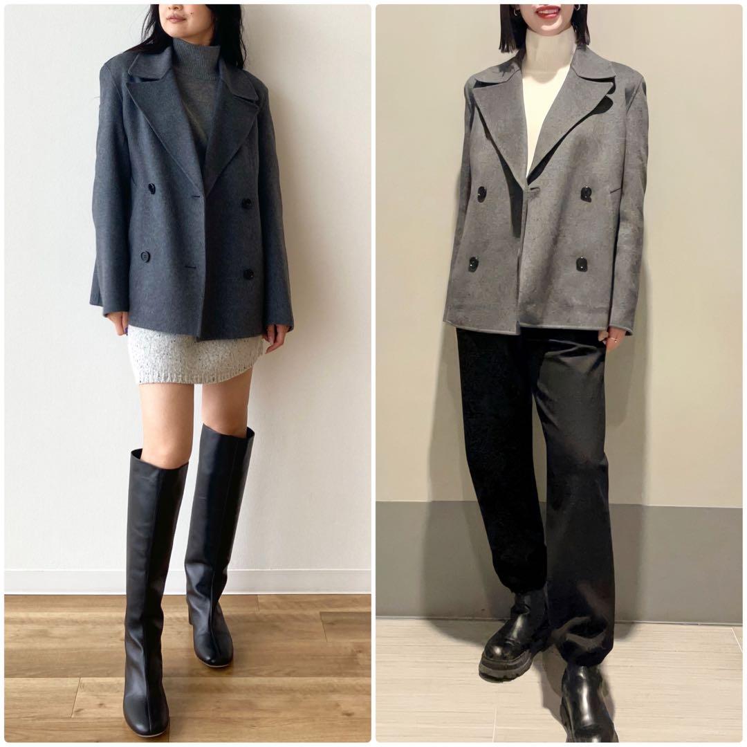 新品　theory 25AW メルトンウール　ピーコート　グレー