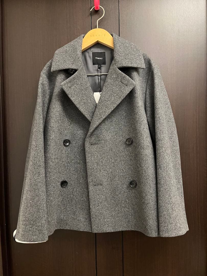 新品　theory 25AW メルトンウール　ピーコート　グレー