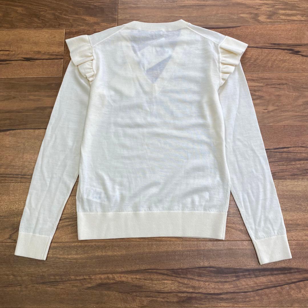 タグ付き新品★BURBERRY 長袖カットソー フリル アイボリー XS