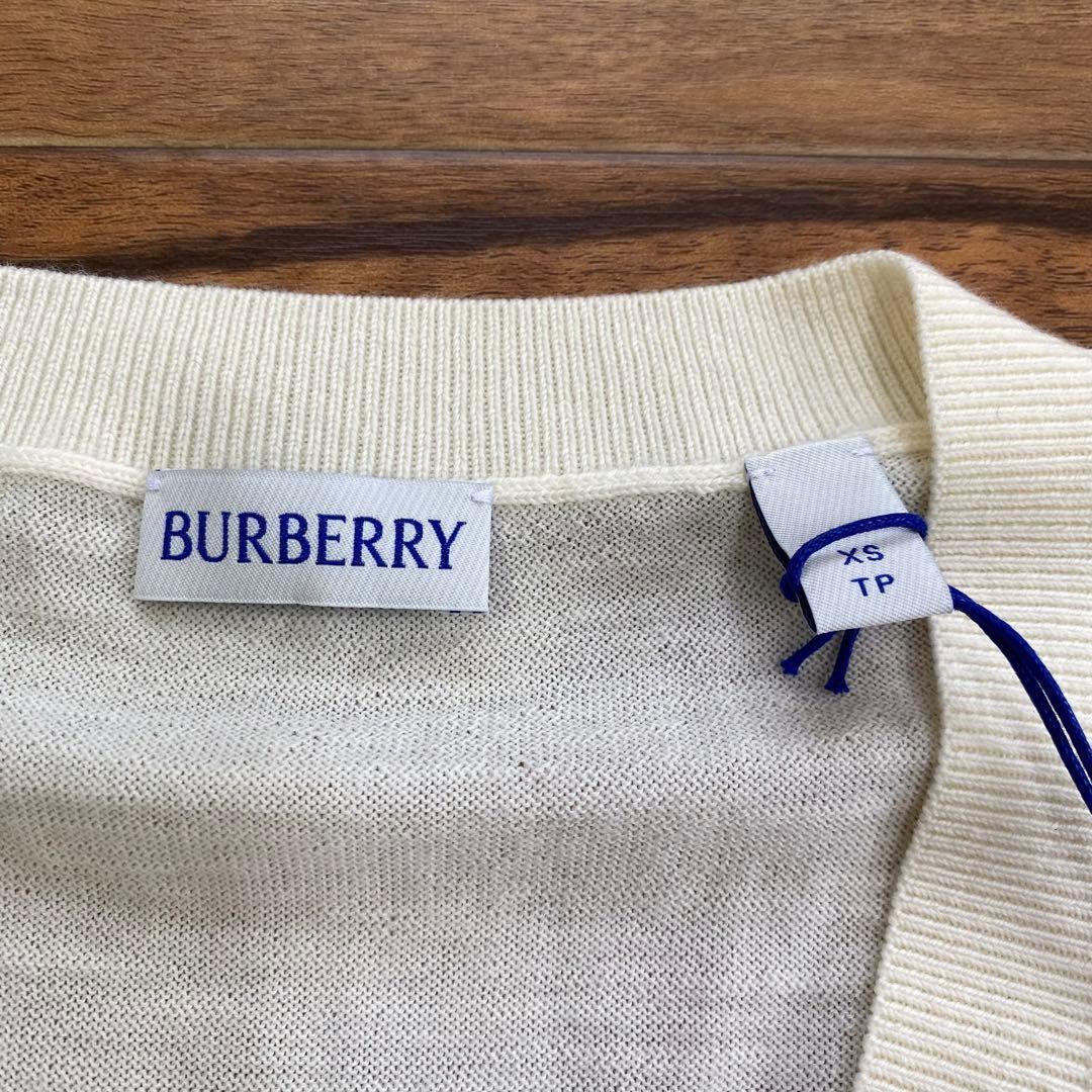 タグ付き新品★BURBERRY 長袖カットソー フリル アイボリー XS