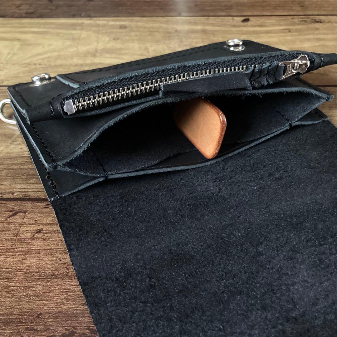 【r.d.o.k】ミドルトラッカーウォレット3層 ブラック アポロコンチョ