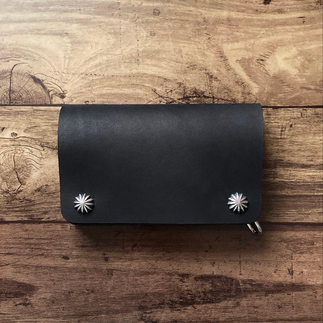 【r.d.o.k】ミドルトラッカーウォレット3層 ブラック アポロコンチョ