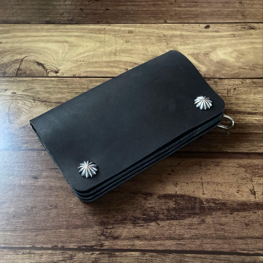 【r.d.o.k】ミドルトラッカーウォレット3層 ブラック アポロコンチョ