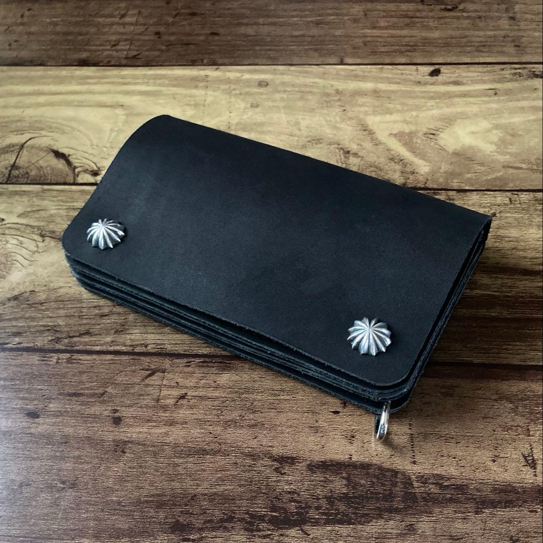 【r.d.o.k】ミドルトラッカーウォレット3層 ブラック アポロコンチョ