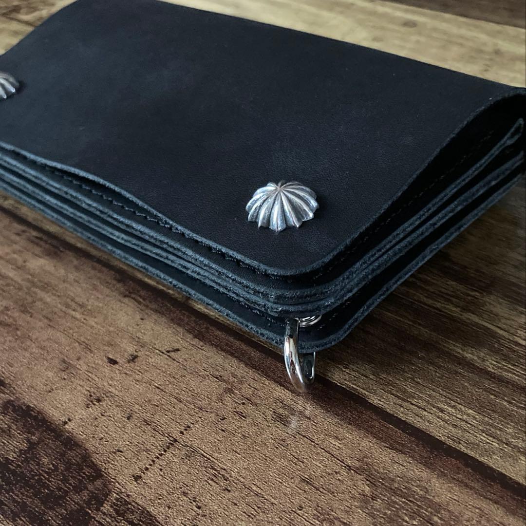 【r.d.o.k】ミドルトラッカーウォレット3層 ブラック アポロコンチョ