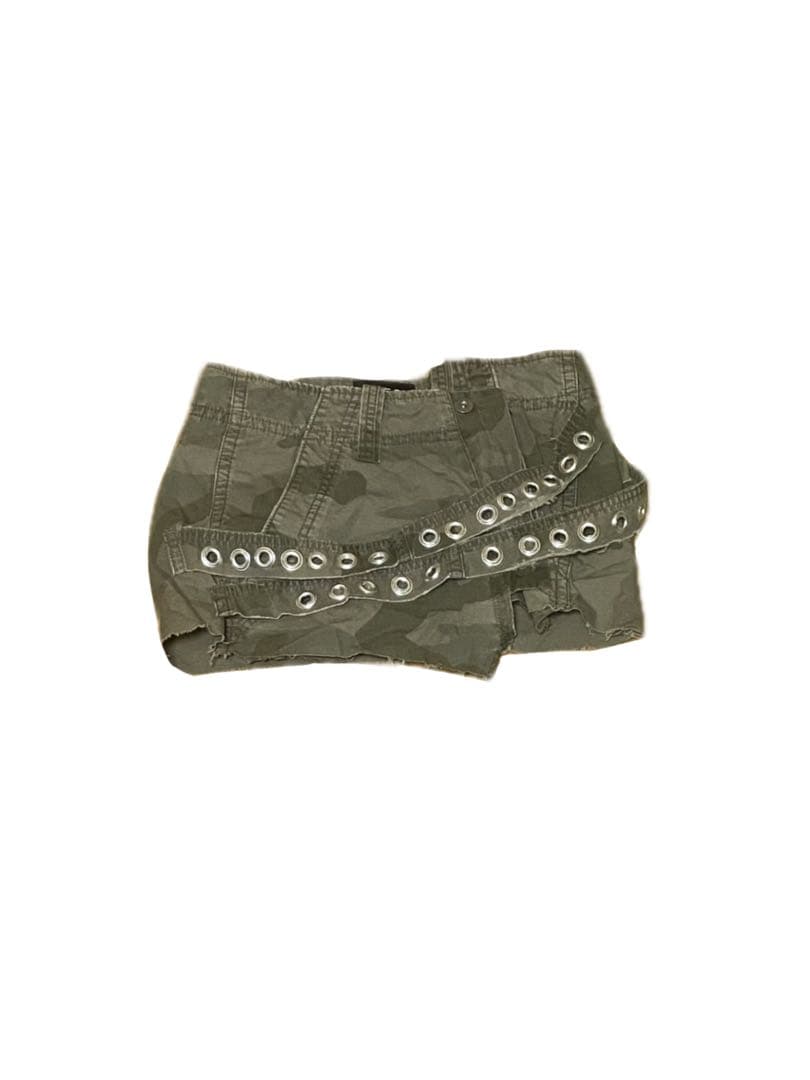 y2k グランジ スカート レッグカバー 迷彩 一点物
