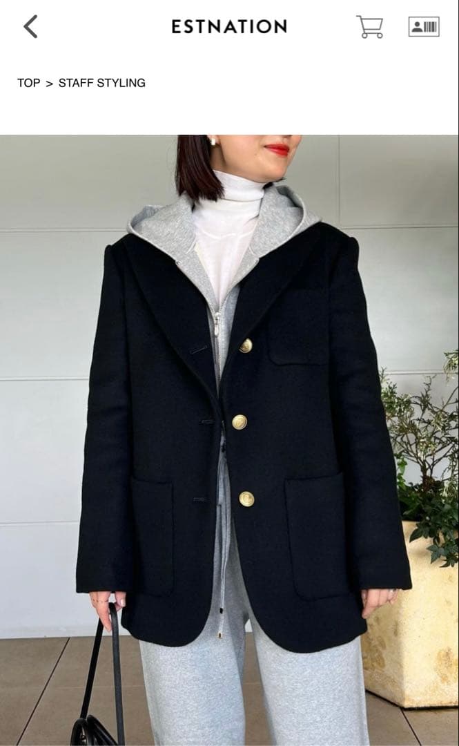 ESTNATION 濃紺ジャケットコート