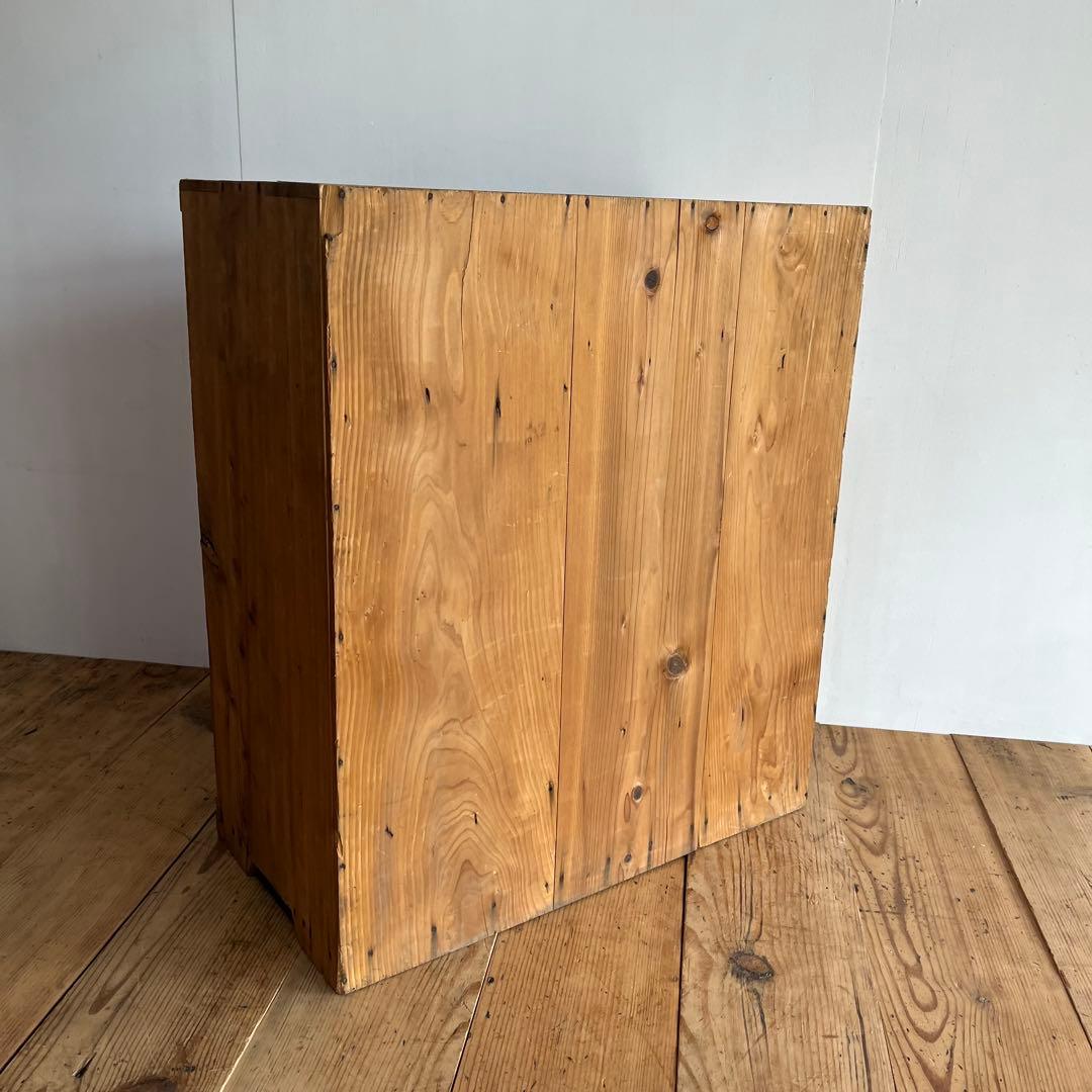 アンティーク 仕切り棚 チェスト 食器棚 書類棚 無垢材 無塗装