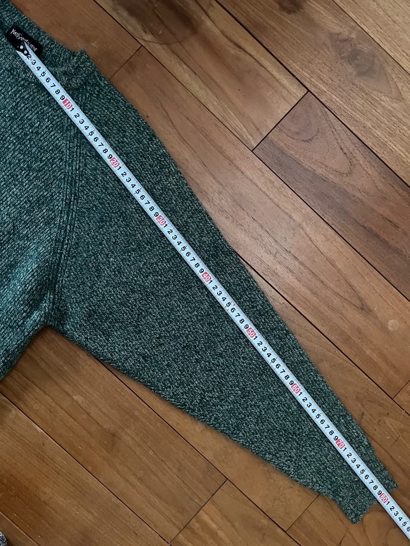 Yves Saint Laurent 100%カシミヤ ニットセーター グリーン