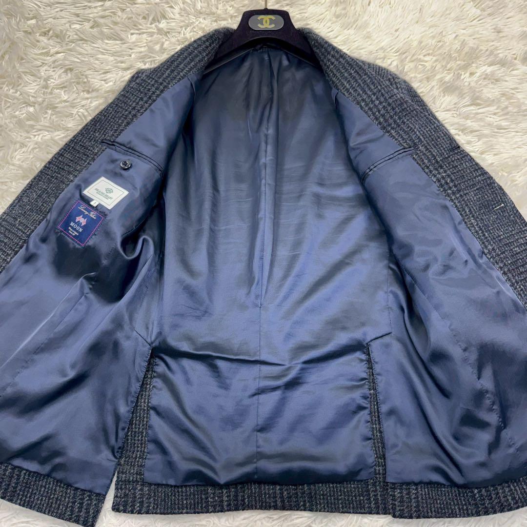 極美品✨ ビームスハート MOON社生地 ツイード ジャケット ネイビー S