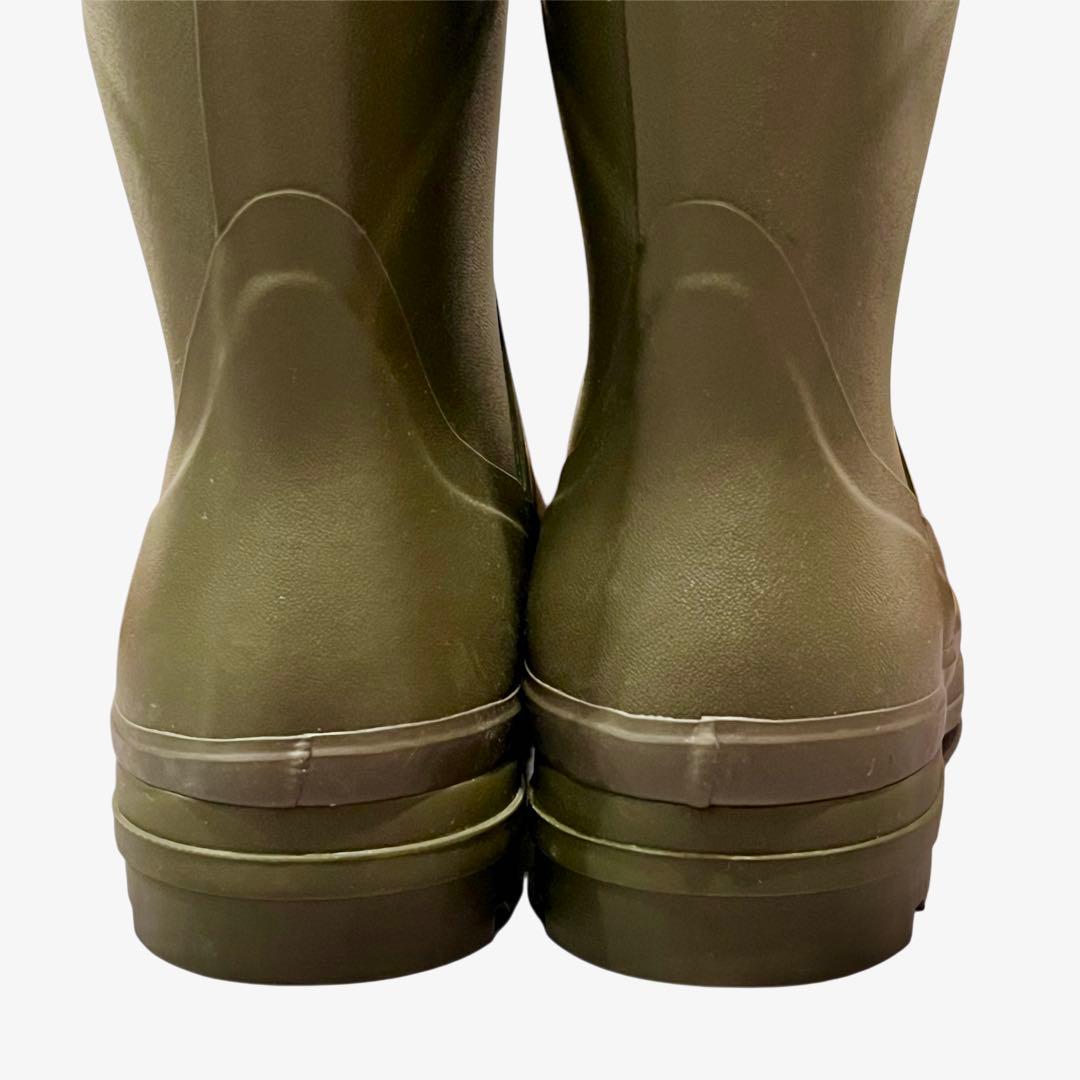 【極美品】AIGLE エーグル カーキ ロングブーツ レインブーツ バックル付き