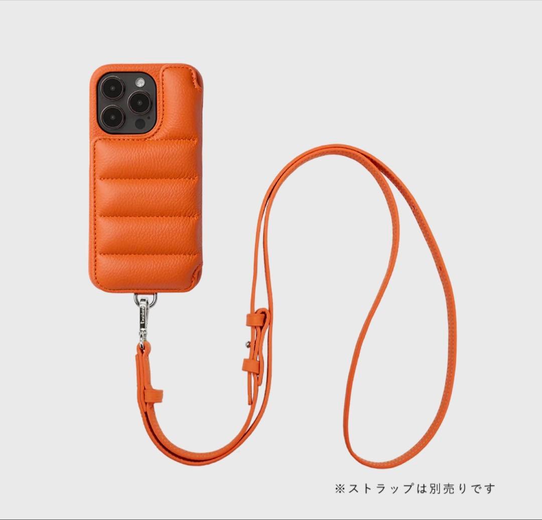 デミュウBALOON オレンジ パディング iPhone15Proケース