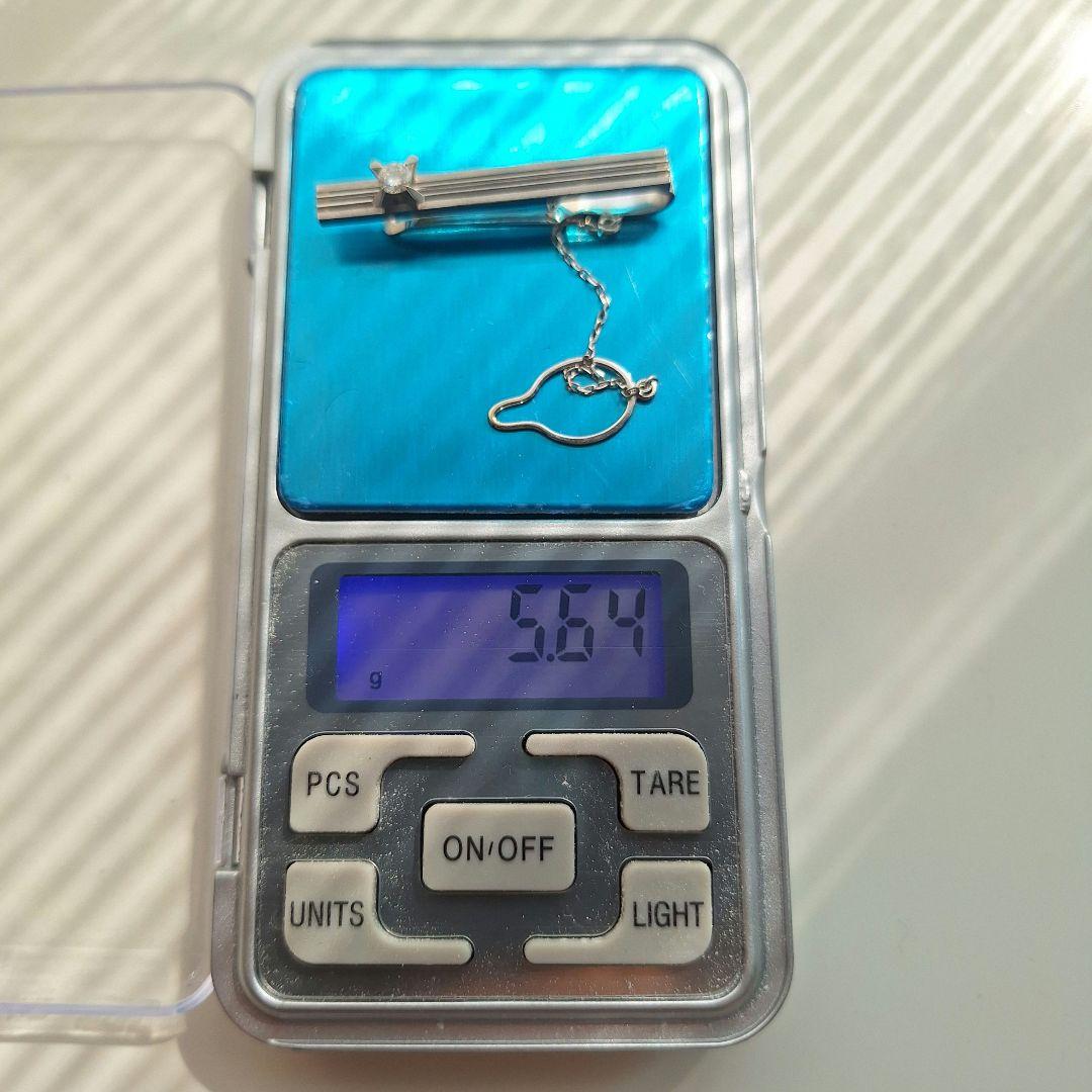 あ*3様 K14WG　ネクタイピン 5.64g ダイヤモンド付き