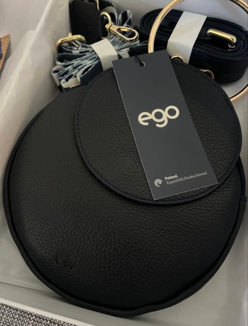 EGO OSAKA 万博　ポーランド　レザーバッグ　ネイビー