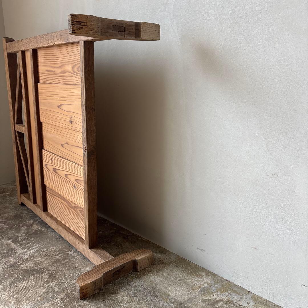 衝立　ついたて　仕切　古道具　剥離家具　アンティーク素地　木地　木肌　希少　時代