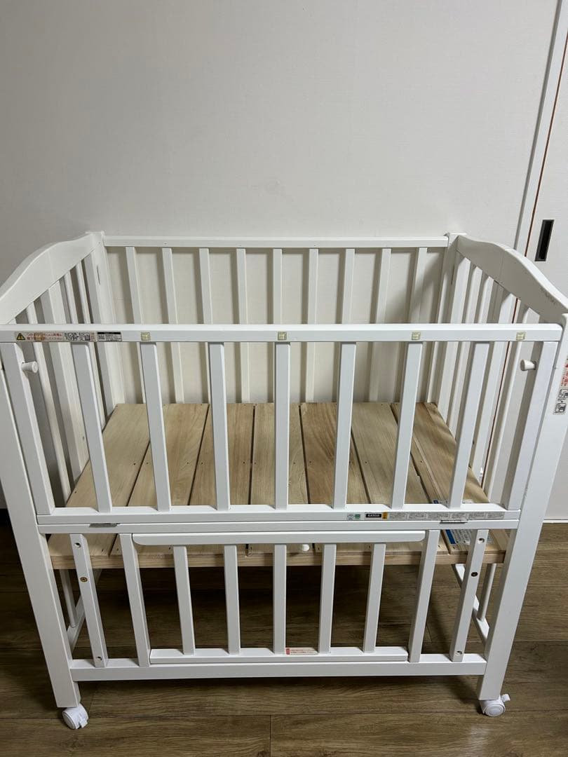 カトージ ミニベビーベッド ホワイト 折りたたみ 60×90cm 寝具、説明書付