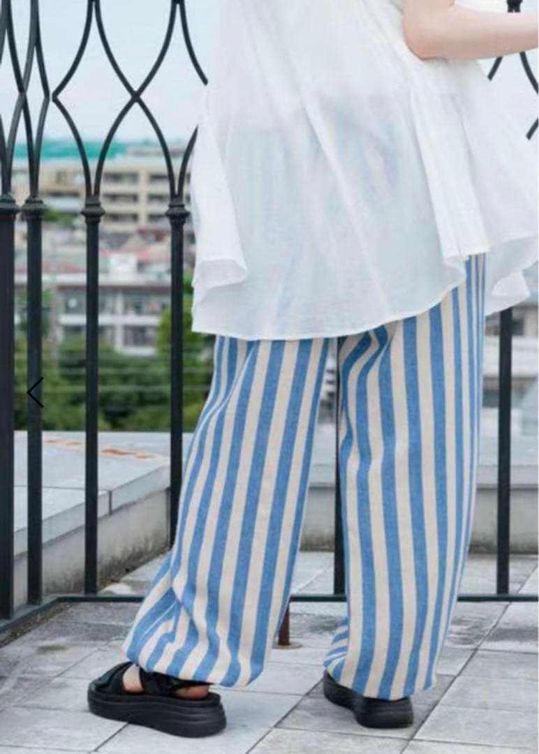 【新品タグ付き】✨完売品　今季　ニコアンド　ストライプパジャパン