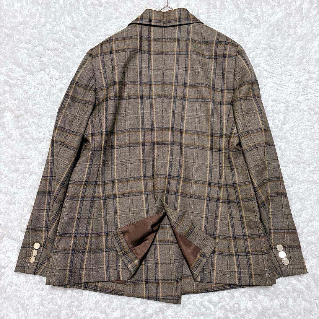 美品✨マッキントッシュロンドン バソランウールツイルジャケット チェック 茶 M