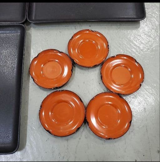 輪島塗 折敷膳 茶托 お盆 角盆 卓上盆 吸物膳 置物台 漆塗 伝統工芸品 古物