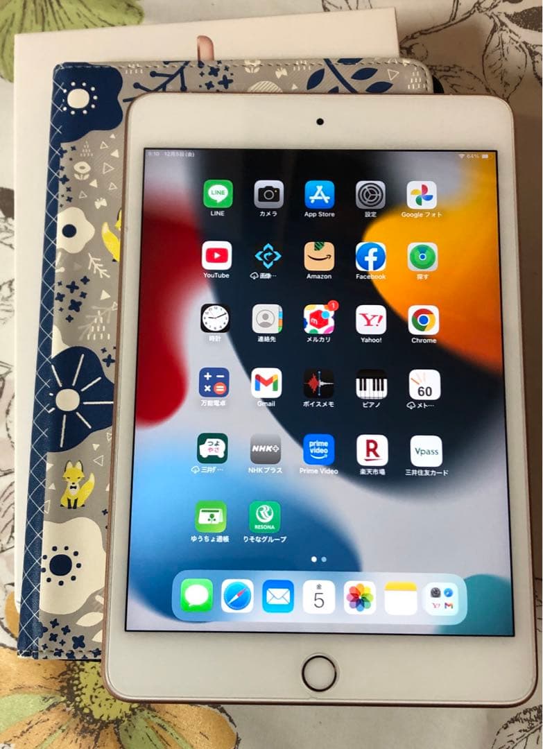iPadminiWi-Fi+Cellular 第5世代ゴールド64G箱充電極美品