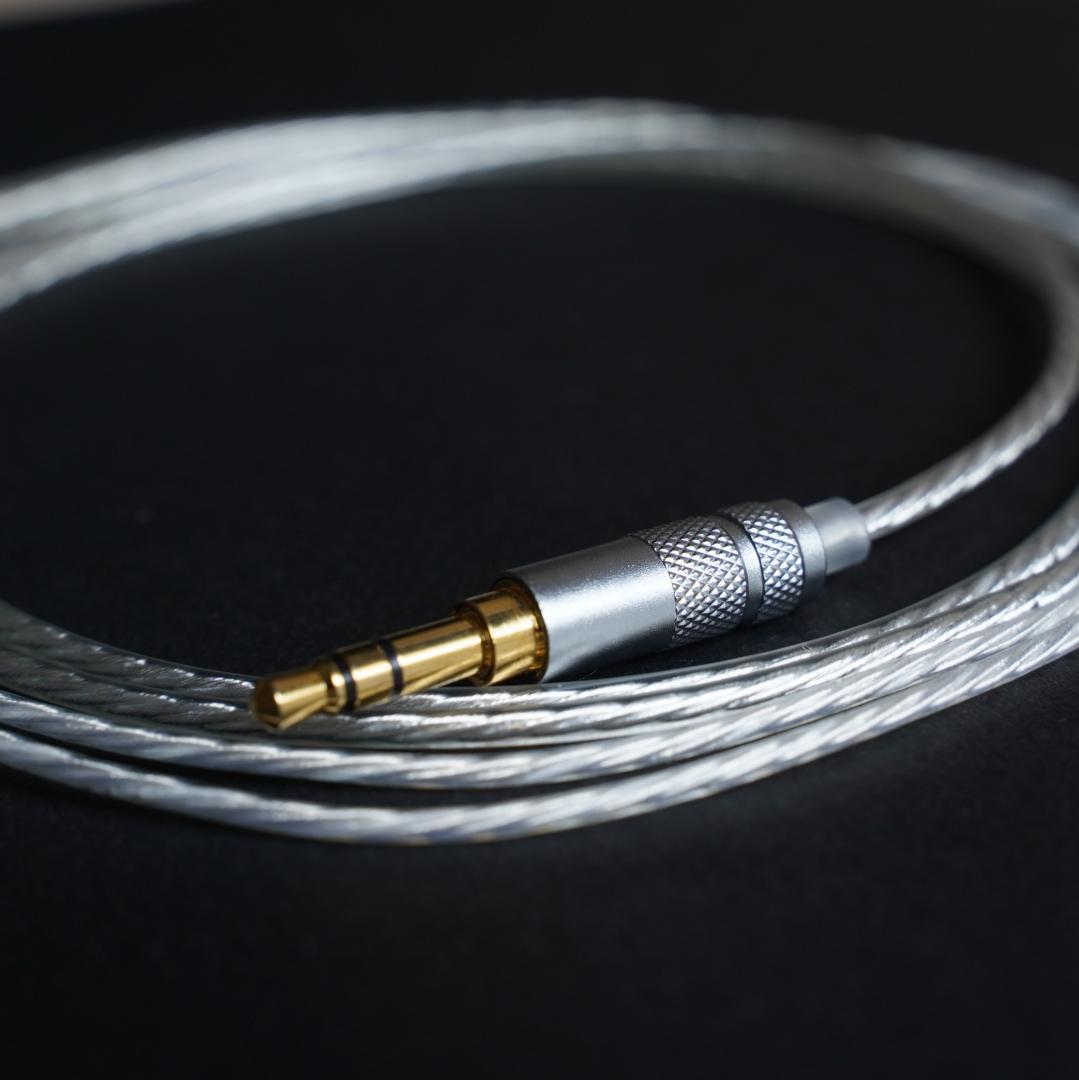 ついに7N 超冷凍製単結晶銅銀メッキ！最高スペックリケーブル3.5mm/2pin
