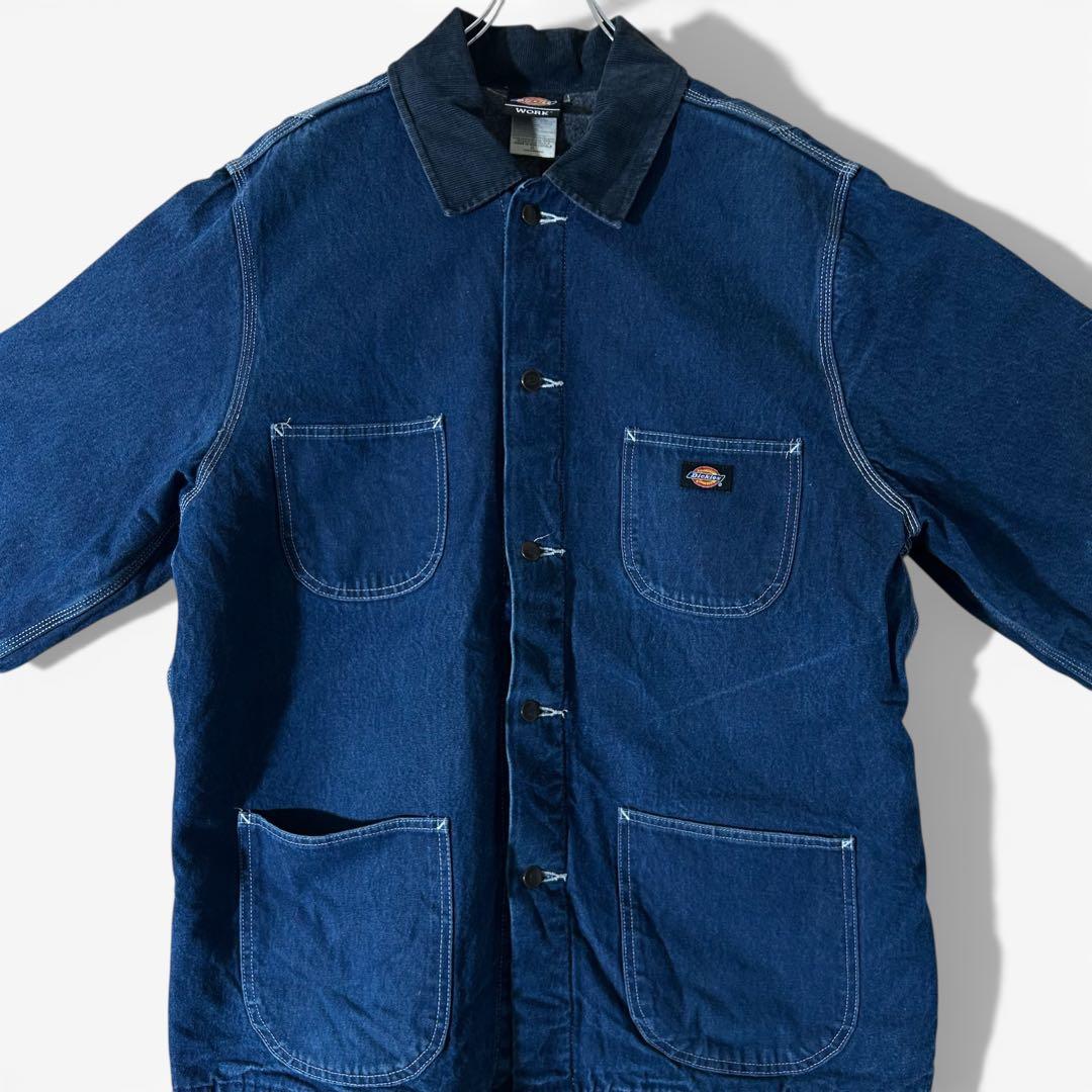 人気カラー! Dickies ディッキーズ デニム カバーオール 濃紺 XL