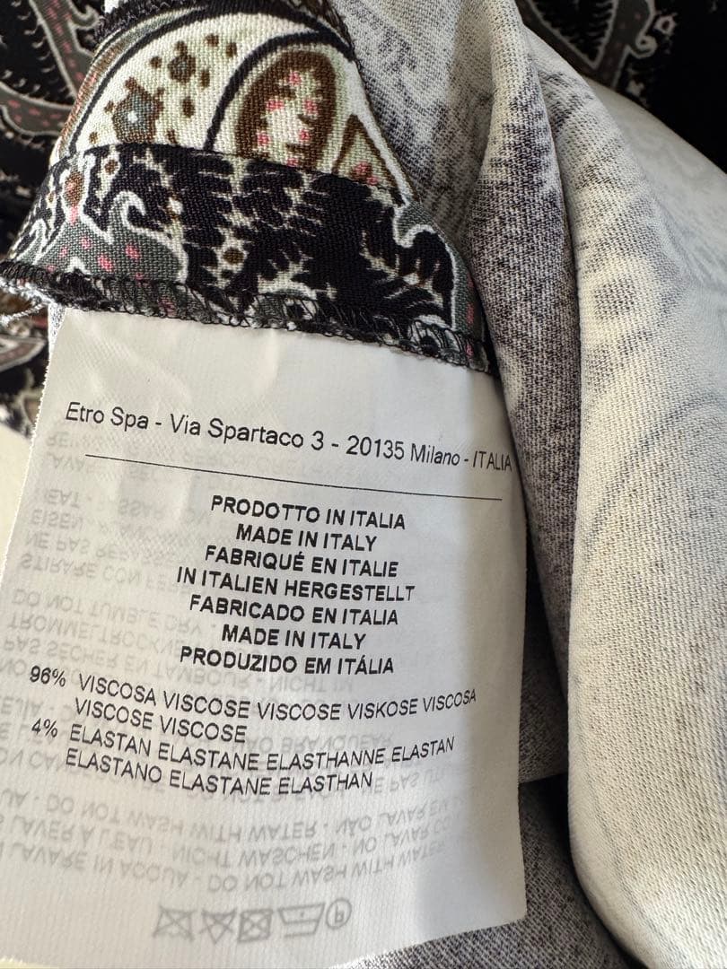 未使用級 ETRO ペイズリー マルチカラー ストレッチ ドレス ワンピース