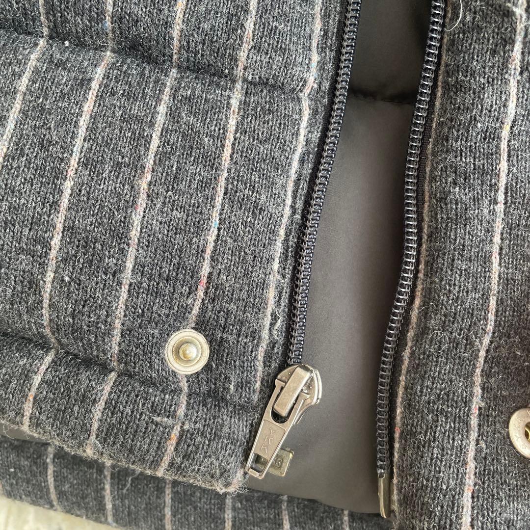 patagonia ダウンベスト S グレー/ストライプ