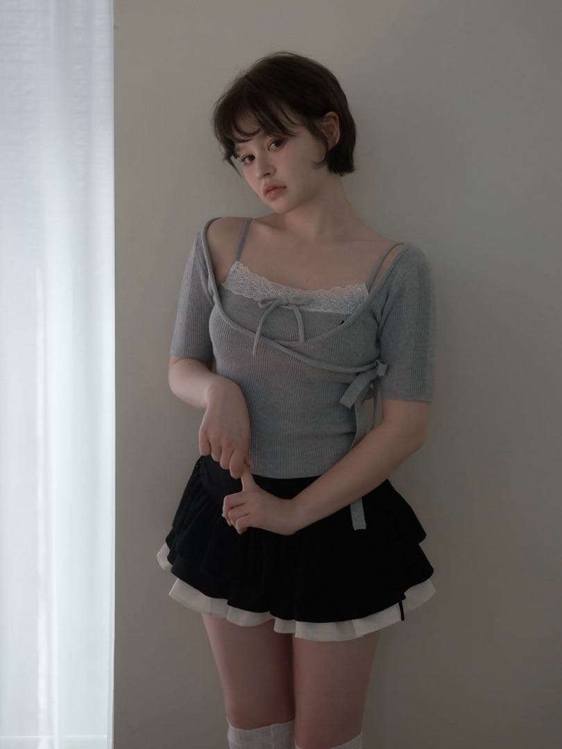 トップス andmary Cachecoeur lace set tops