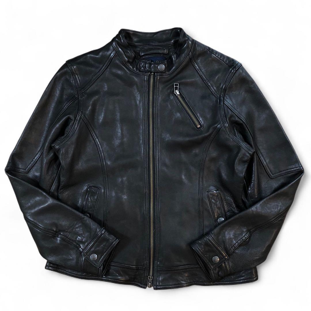 AVIREX シングル ライダース レザージャケット 羊革 ラムレザー M