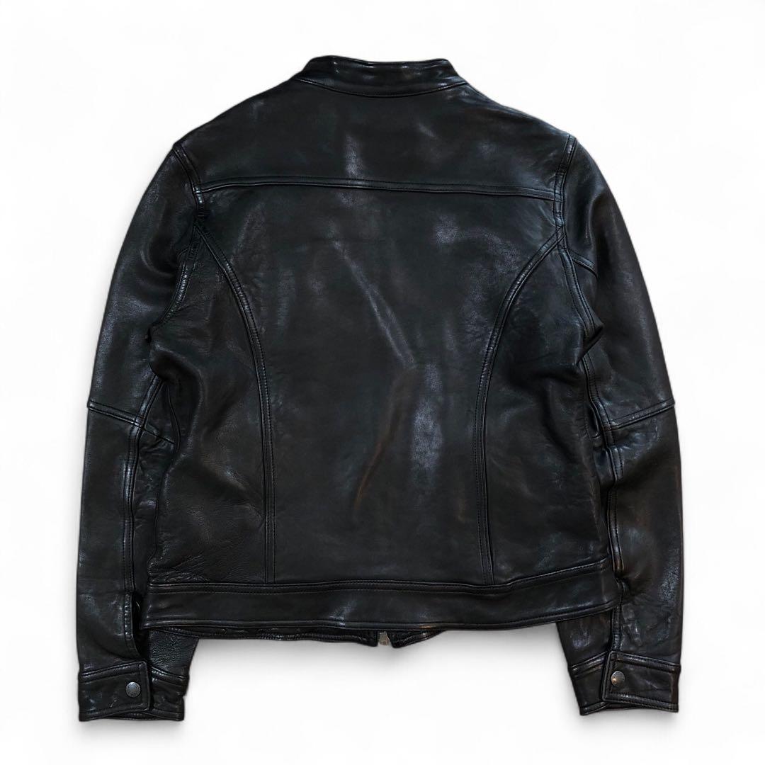 AVIREX シングル ライダース レザージャケット 羊革 ラムレザー M