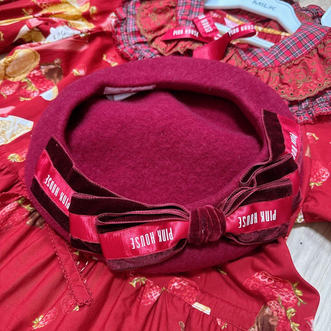 み*ね様 週末限定価格‼︎ PINK HOUSE×青木美沙子 リボン ベレー帽