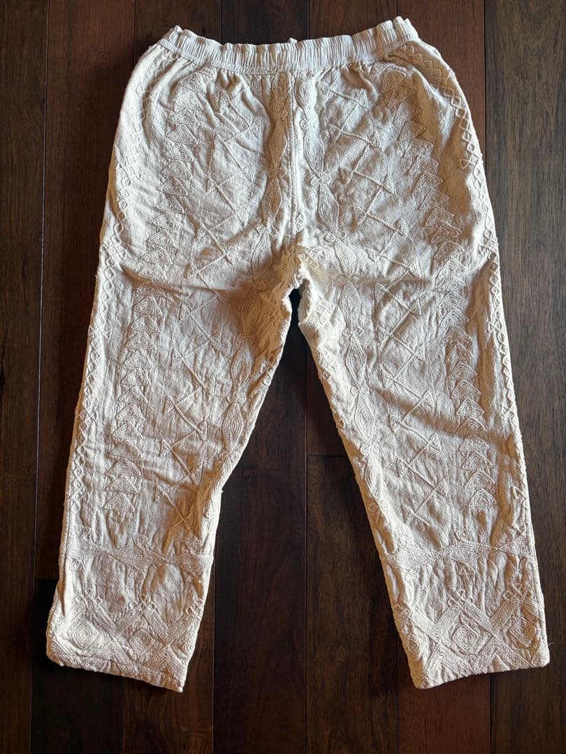 ポキプシー　pokipcee 刺繍　手刺繍　インド　ホワイト　パンツ　スザニ