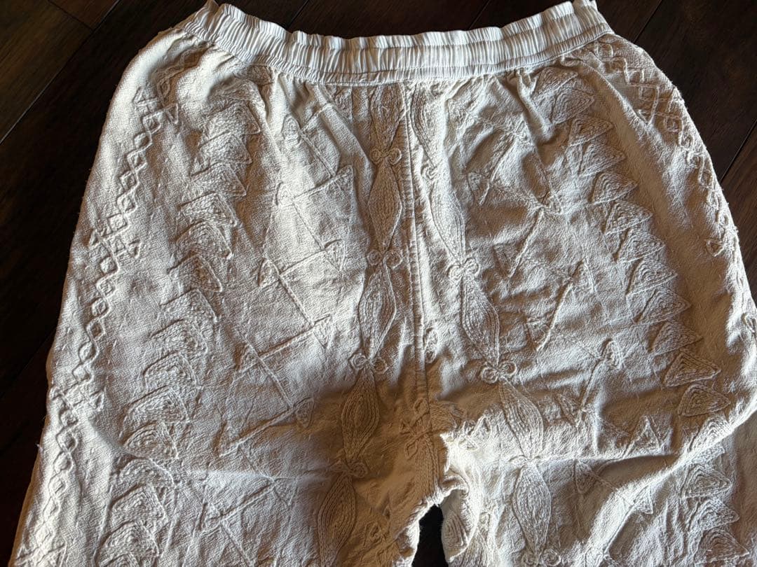 ポキプシー　pokipcee 刺繍　手刺繍　インド　ホワイト　パンツ　スザニ