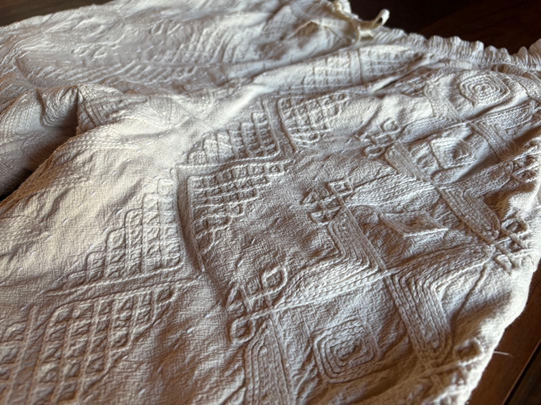 ポキプシー　pokipcee 刺繍　手刺繍　インド　ホワイト　パンツ　スザニ