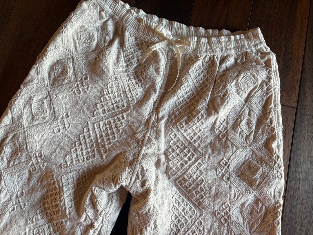 ポキプシー　pokipcee 刺繍　手刺繍　インド　ホワイト　パンツ　スザニ