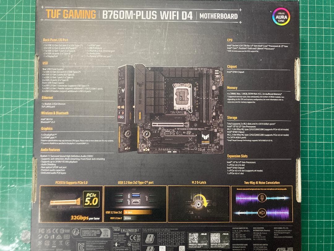 マザーボード ASUS TUF GAMING B760M-PLUS WIFI D4 DDR4