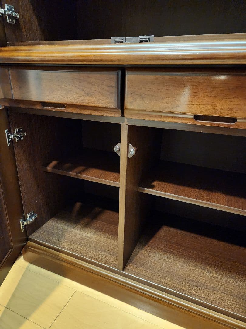 ※12/7まで【レトロ品】食器棚　キャビネット　アンティーク　ガラス扉付