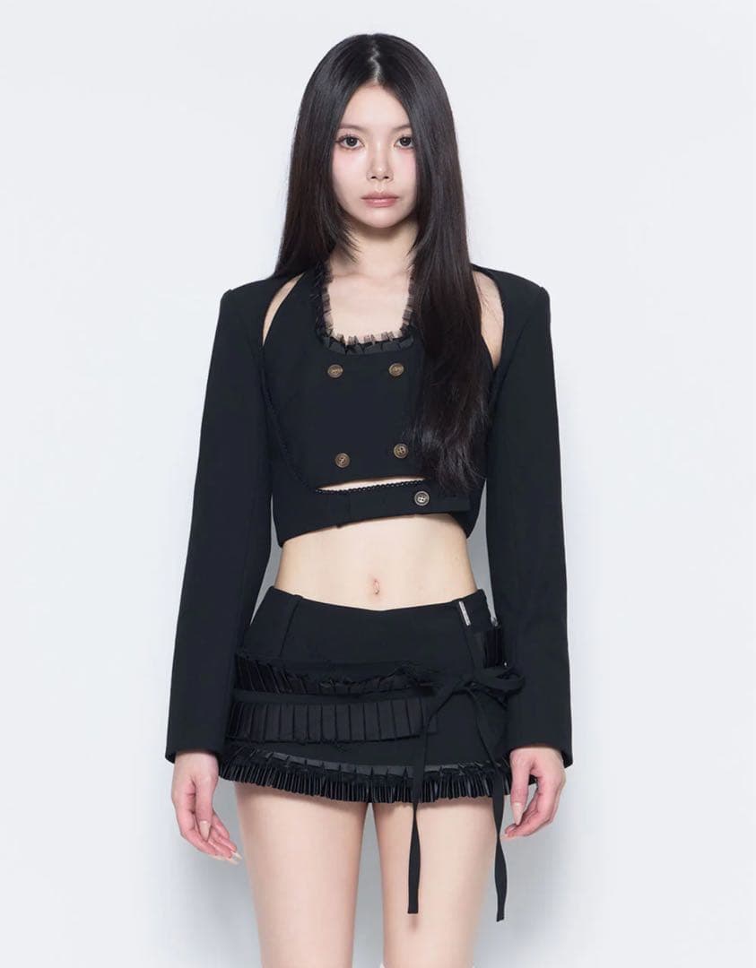 スカート S lace trim suit skirt THEREDTHREAD