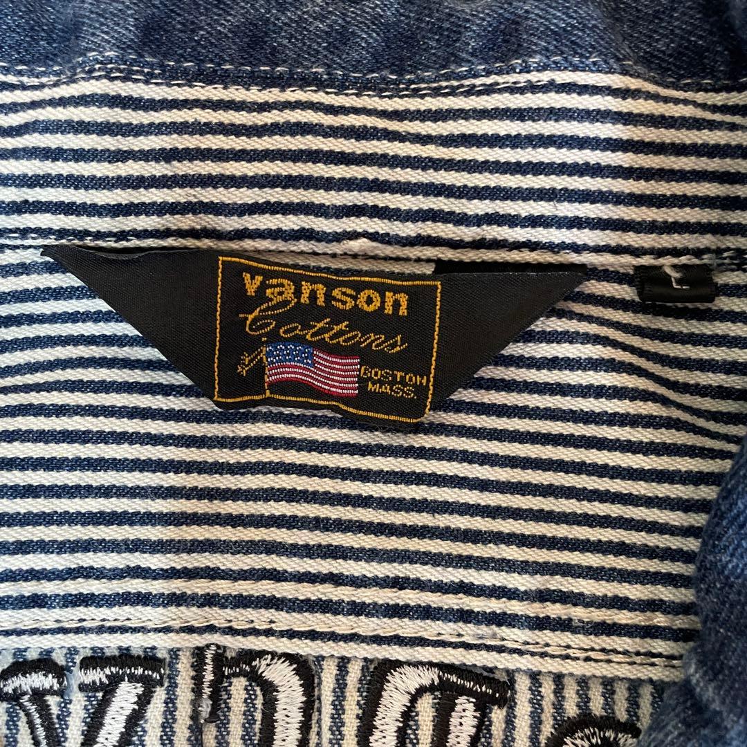 希少　VANSON バンソン　ストライプデニム つなぎ