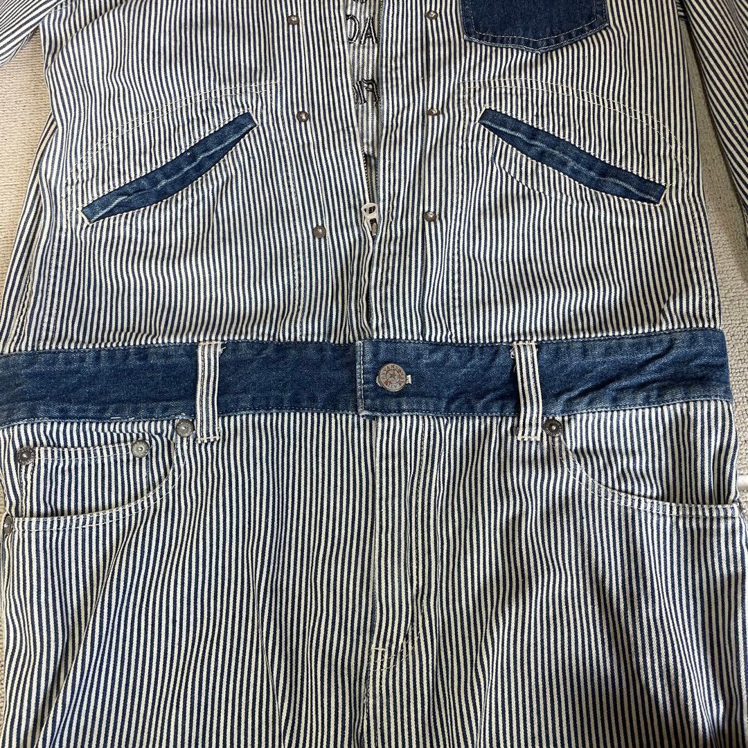 希少　VANSON バンソン　ストライプデニム つなぎ