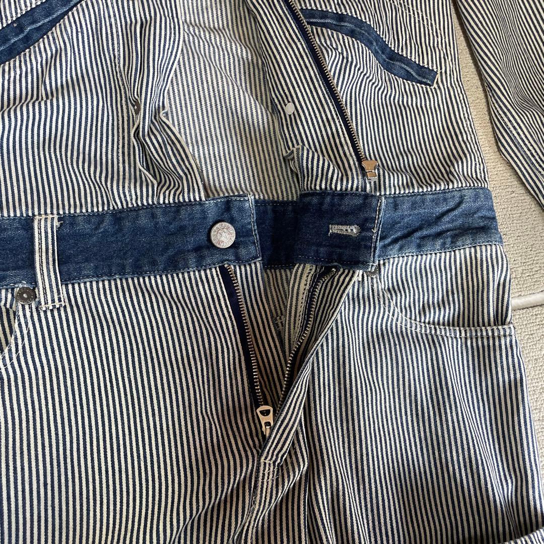 希少　VANSON バンソン　ストライプデニム つなぎ