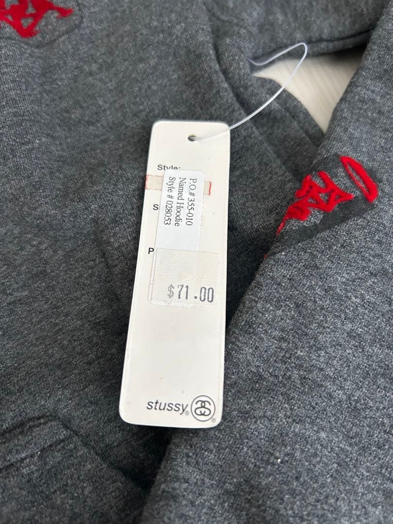 【新品】STUSSY グレージップアップパーカー L