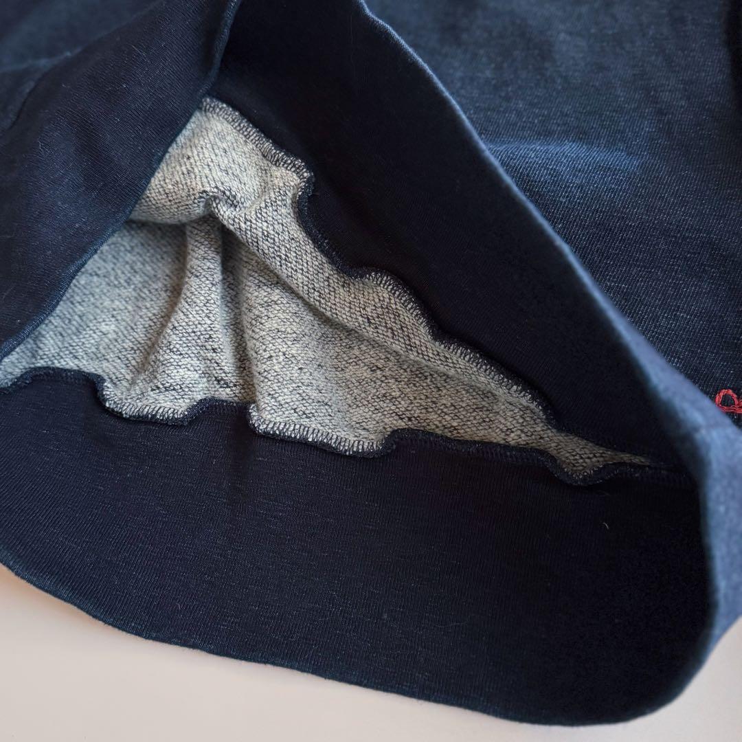 45rpm 45R クルーネックスウェット インディゴブルー 3 藍染め　R刺繍