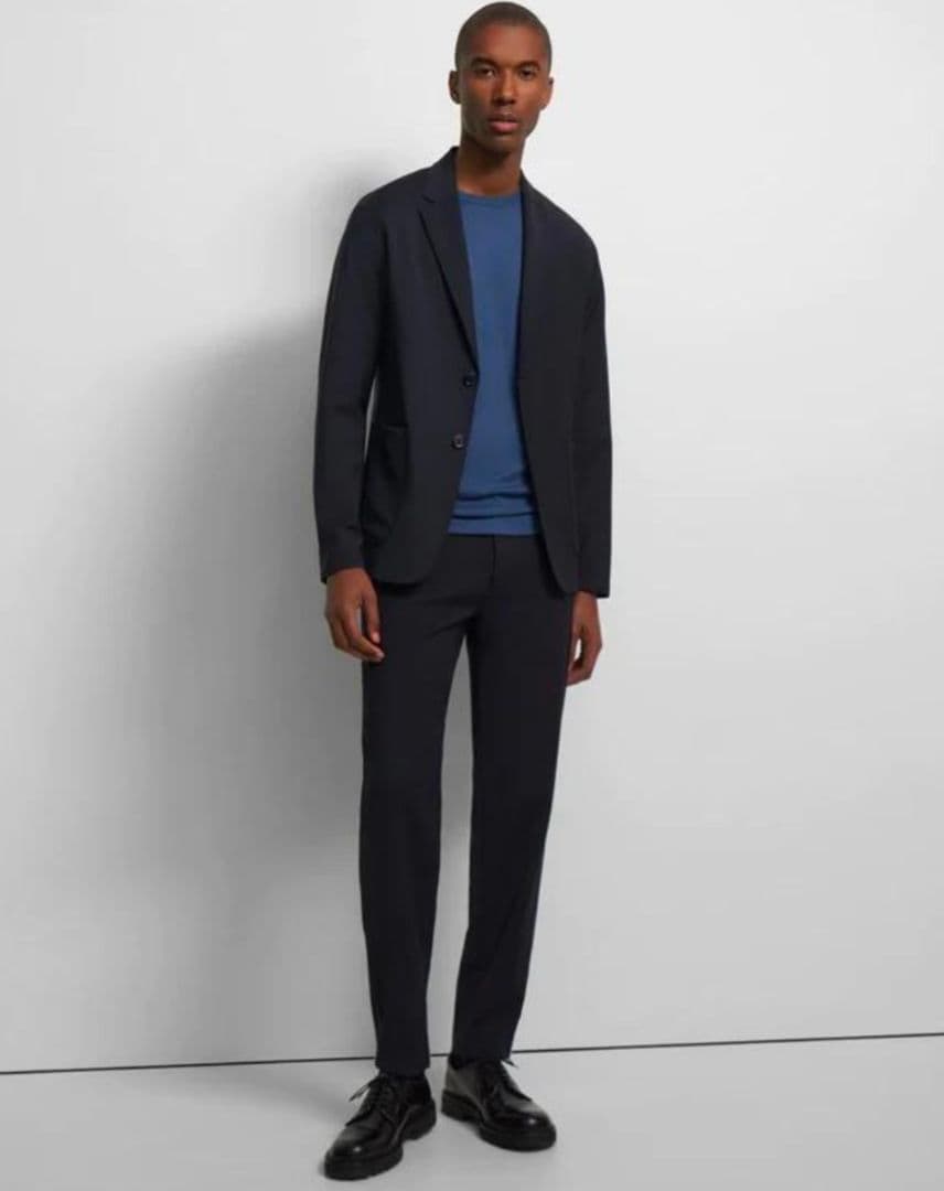 【美品】 Theory メンズスーツ ジャージー素材 セットアップ ネイビー