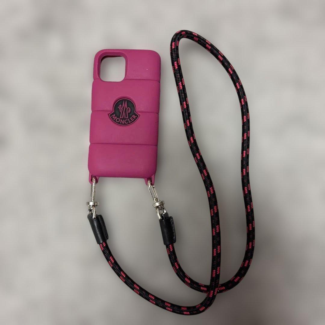 ピンク シリコン iPhoneケース ストラップ付き