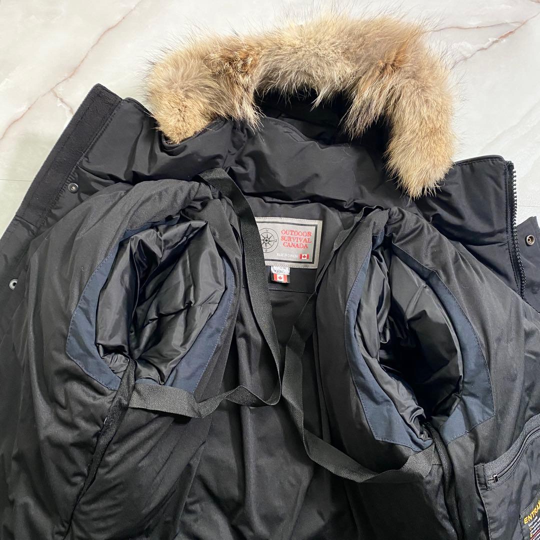 B18019 未使用 アウトドアサバイバルカナダ ダウンジャケット 黒 XS