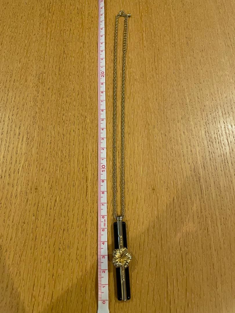 ALBAROSA ロゴネックレス(ブラックxゴールド)