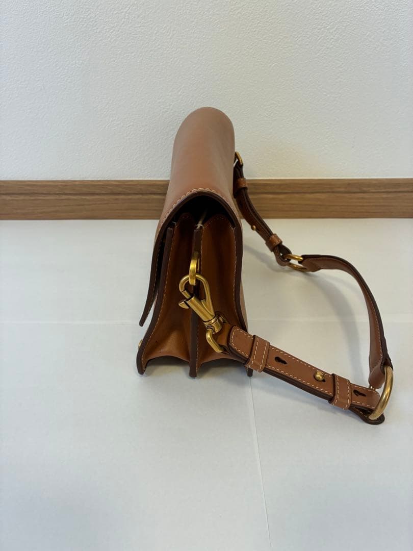 トッズ TOD'S T タイムレス ショルダーバッグ ミニ レザー ブラウン